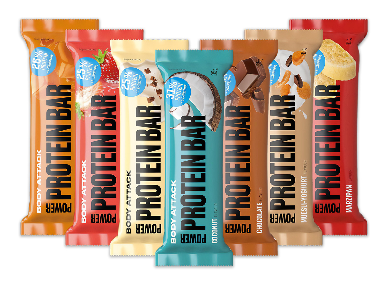 Body Attack Power Protein-Bar - Mix Box - 7 x 35 g