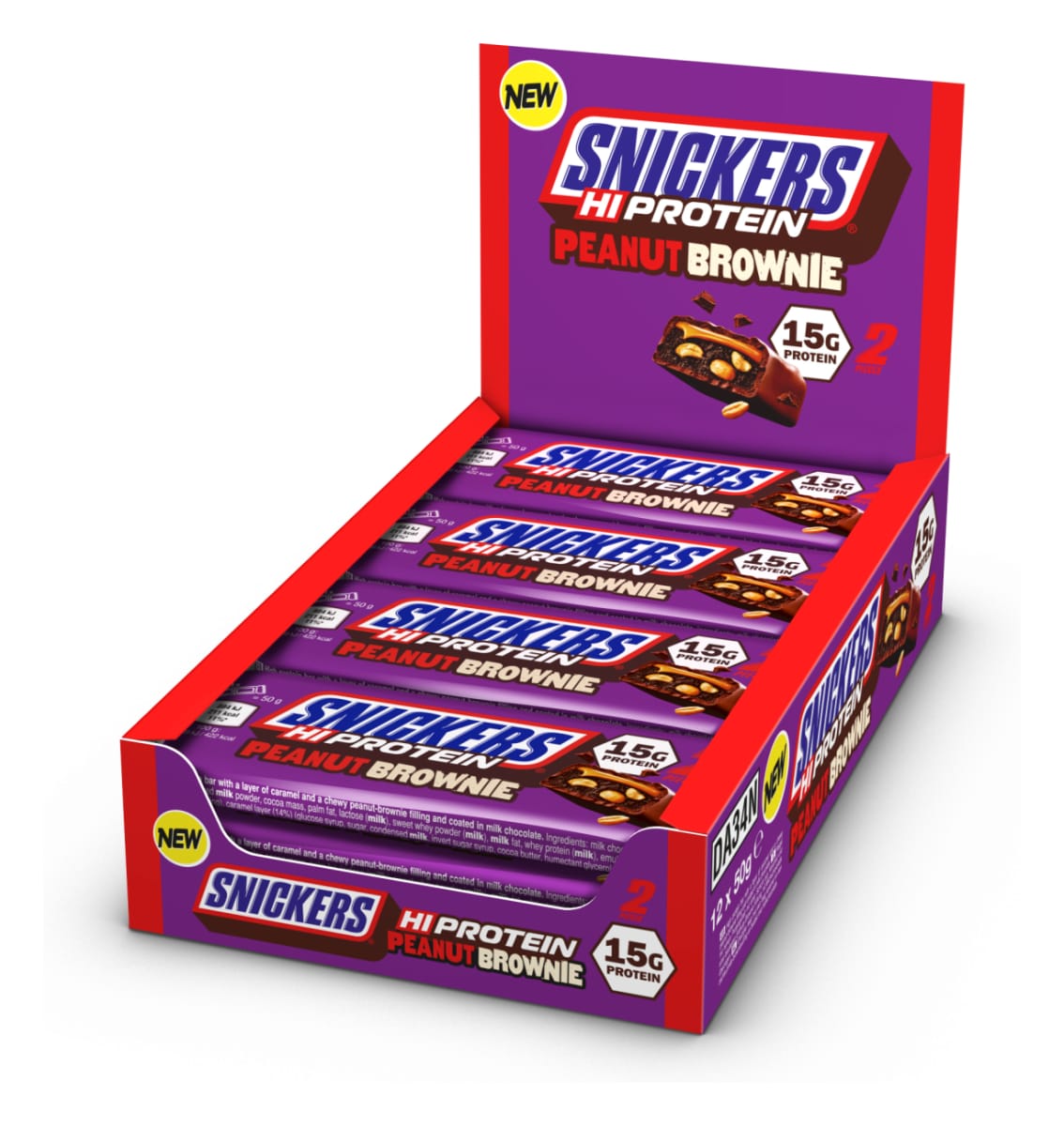 Snickers - HI Protein Bar - Peanut Brownie - 12 x 50 g
