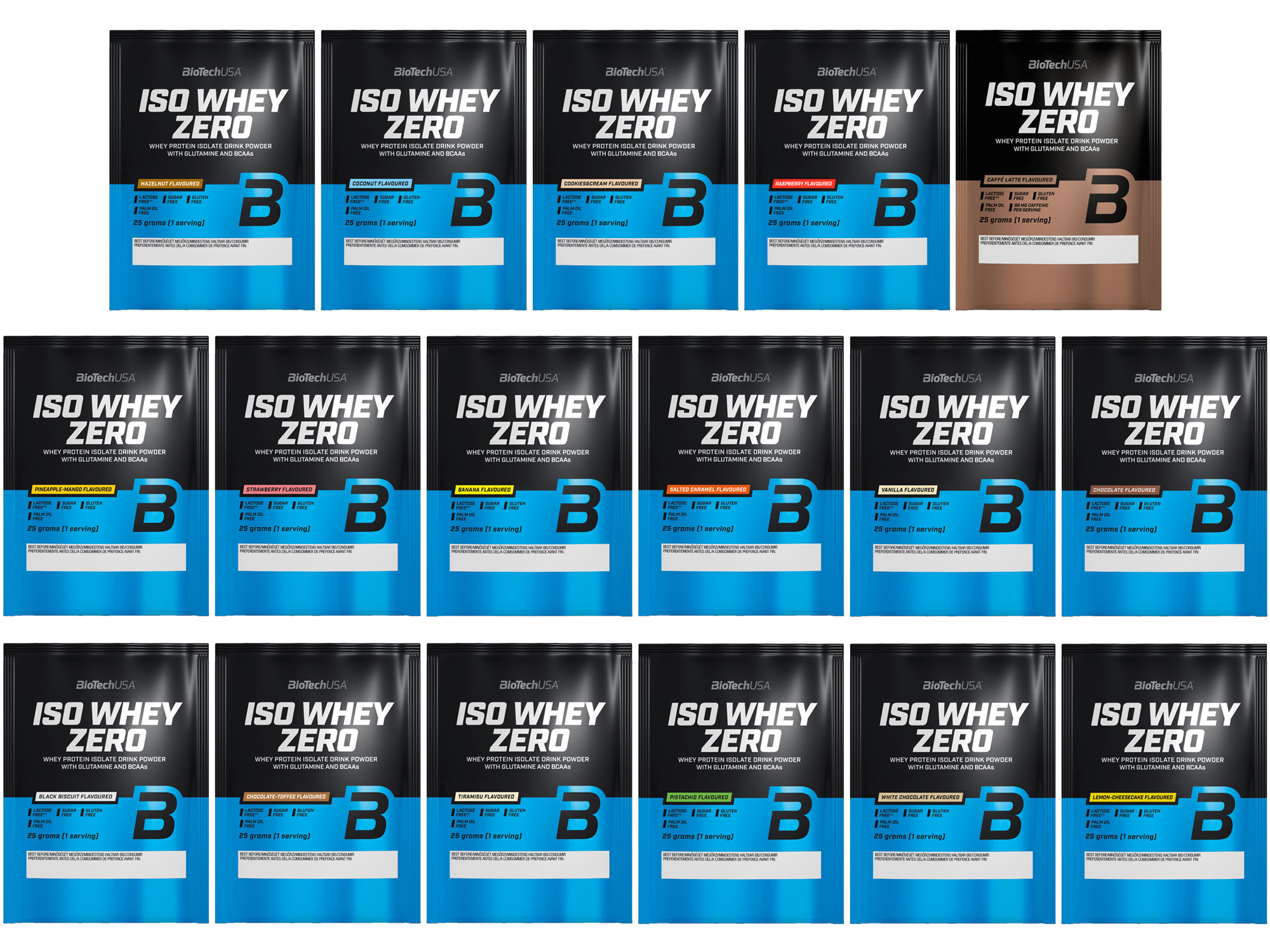 BioTech USA Iso Whey Zero laktosefrei - 16 x 25 g Proben