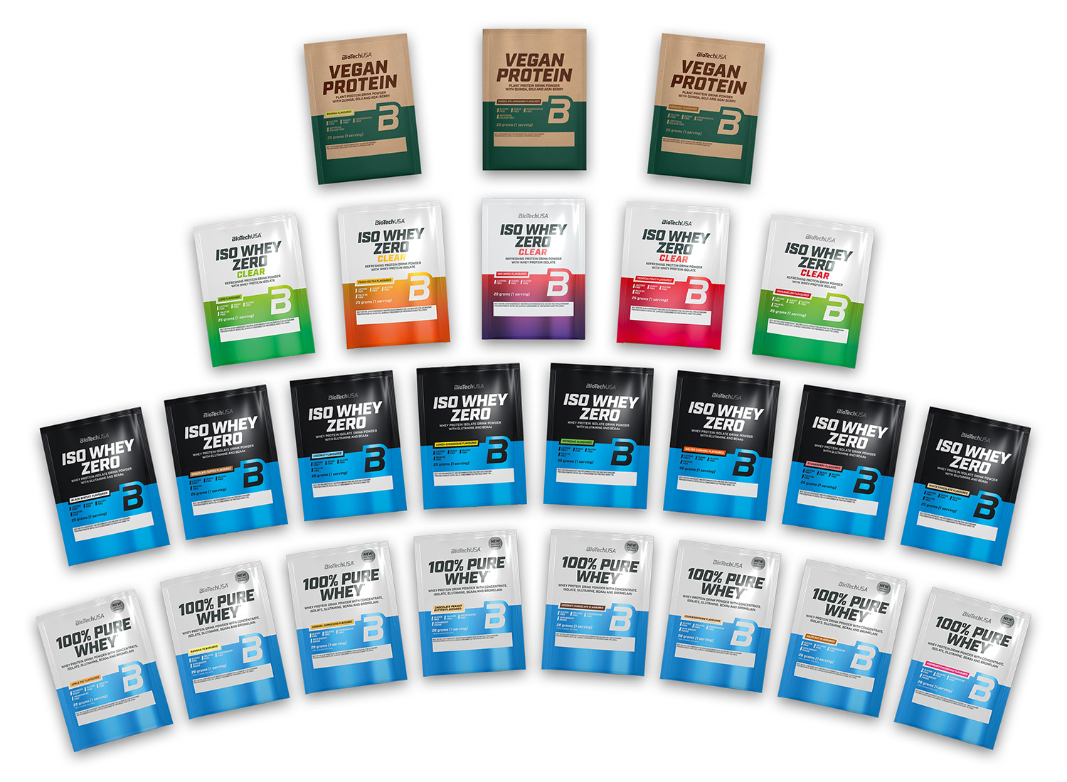 BioTech USA Whey Protein Probierpaket - 24 Proben Mix