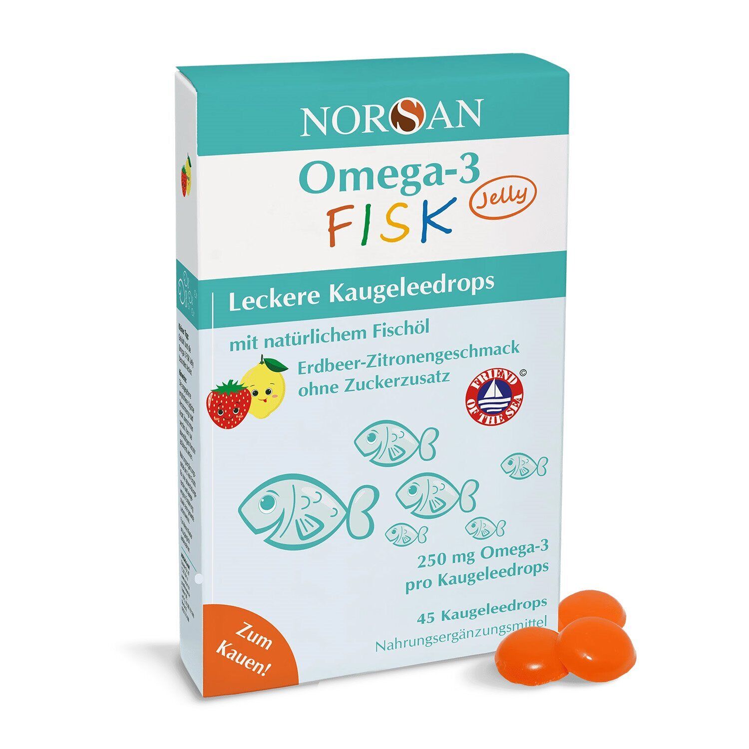 Norsan Omega-3 Fisk Jelly - 45 Dragges