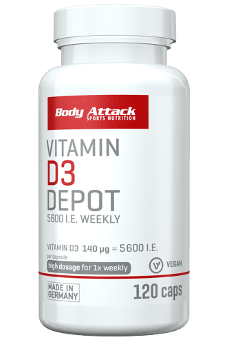 Body Attack Vitamin D3 Depot - 120 Kapseln