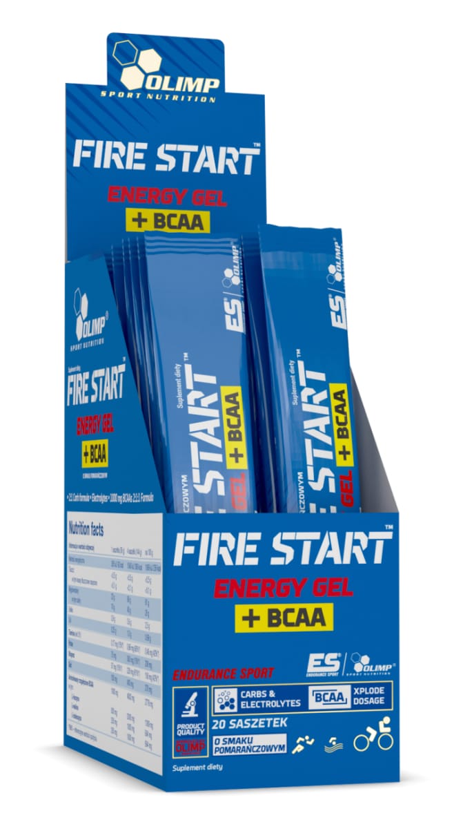 Olimp Fire Start Energy Gel + BCAA - 20 x 36 g