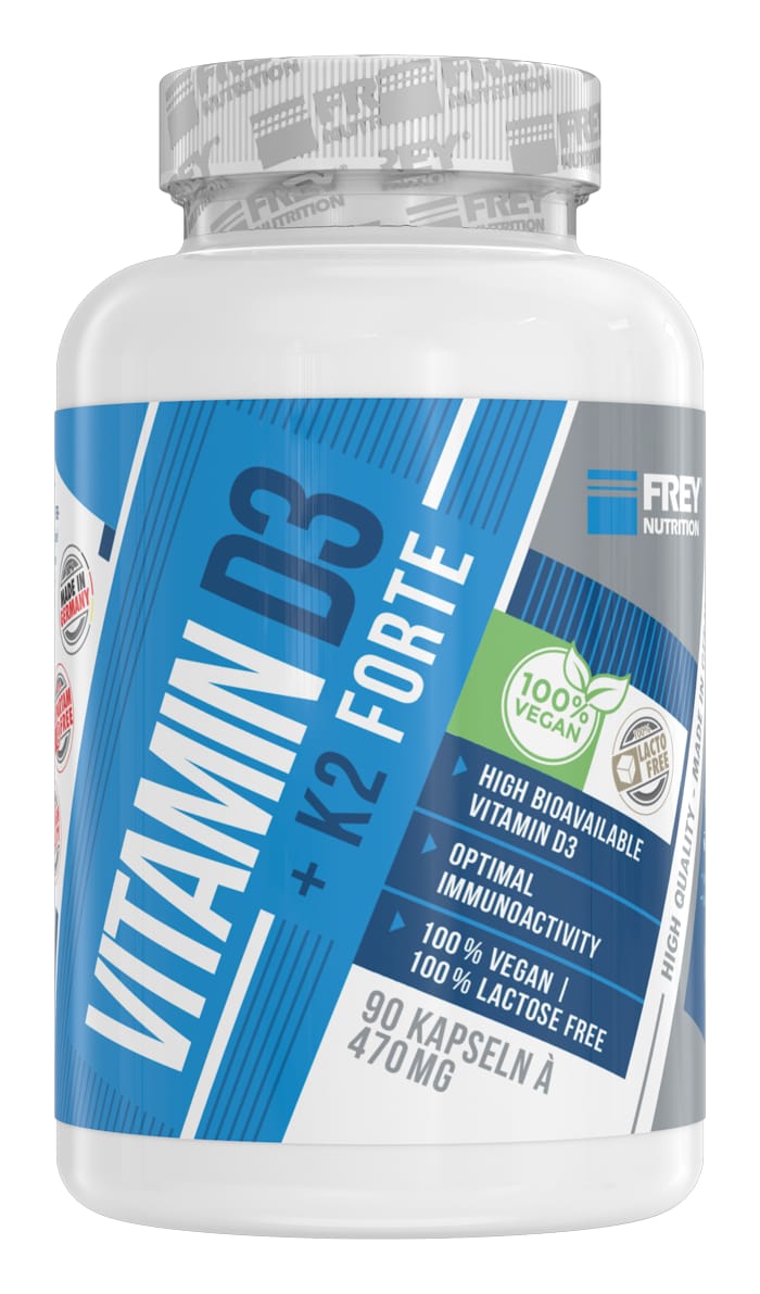 Frey Nutrition Vitamin D3+ K2 Forte - 90 Kapseln