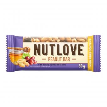 Allnutrition Nutlove Peanut Bar - 30 g Honey, Spelt and Raisins 