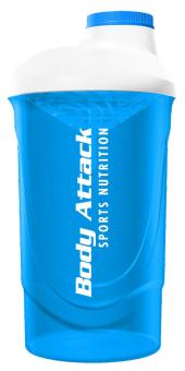 Body Attack Protein Shaker - 700 ml Blau-Weiß
