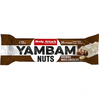 Body Attack YAMBAM NUTS - VE 15 x 55 g Brownie White Chocolate