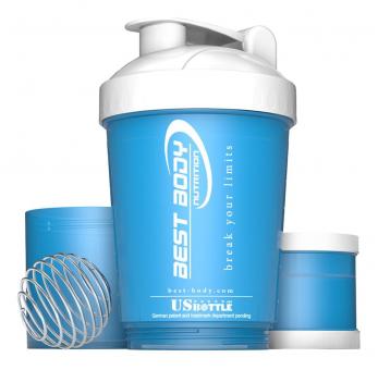 Best Body Nutrition Eiweiß Shaker US Bottle - 850 ml Blau-Weiß