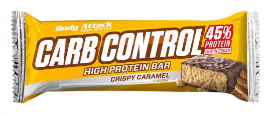 Body Attack Carb Control Proteinriegel - 100 g Crispy Caramel Flavour