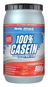 Body Attack 100% Casein Protein - 900 g Strawberry Cream