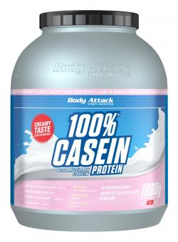Body Attack 100% Casein Protein - 1800 g Strawberry White Chocolate