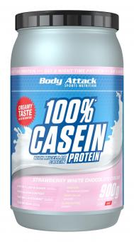 Body Attack 100% Casein Protein - 900 g Strawberry White Chocolate
