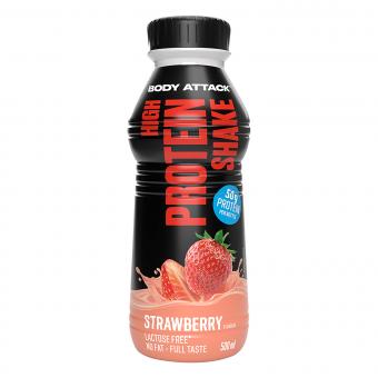 Body Attack Fitness High Protein Shake - VE 12 x 500 ml EINWEG zzgl. 3,00 € Pfand Strawberry