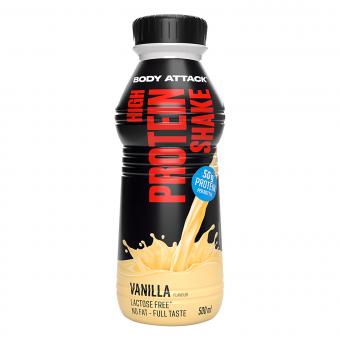Body Attack Fitness High Protein Shake - 500 ml EINWEG zzgl. 0,25 € Pfand Vanilla