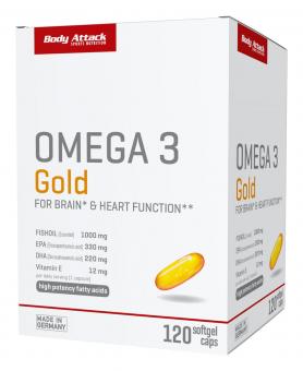 Body Attack Omega 3 Gold - 120 Softgel Kapseln 
