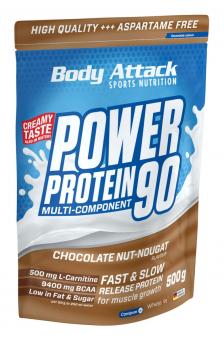 Body Attack Power Protein 90 - 500 g Chocolate Nut Nougat