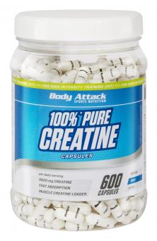 Body Attack 100% Pure Creatine - 600 Kapseln 