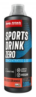 Body Attack Sports Drink Zero - 1000 ml Blood Orange
