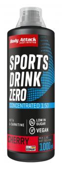 Body Attack Sports Drink Zero - 1000 ml Cherry