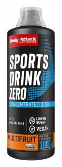 Body Attack Sports Drink Zero - 1000 ml Multifruit