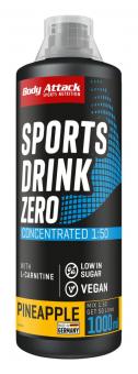 Body Attack Sports Drink Zero - 1000 ml Pineapple