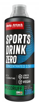 Body Attack Sports Drink Zero - 1000 ml Woodruff