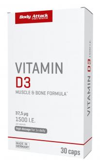 Body Attack Vitamin D3 - 30 Kapseln 