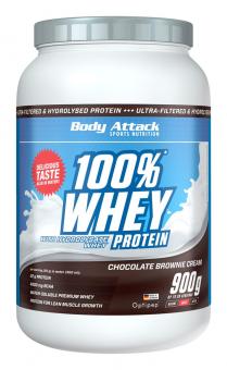 Body Attack 100% Whey Protein - 900 g Chocolate Brownie