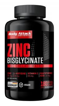 Body Attack Zinc Bisglycinate - 180 Kapseln 