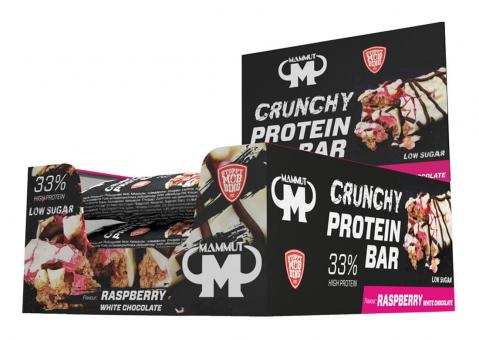 Mammut Crunchy Protein Bar - 12 x 45 g Raspberry White Chocolate