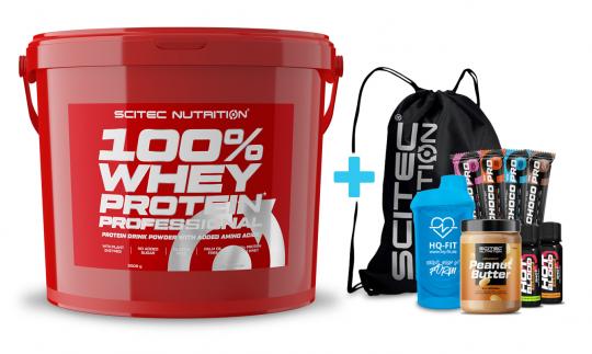 Scitec Nutrition 100% Whey Protein Prof. - 5000 g + Bag & Goodies Chocolate