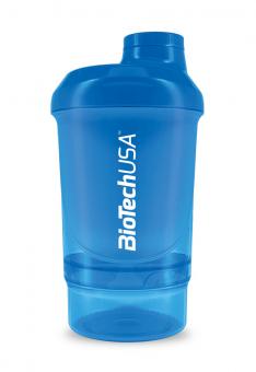 BioTech USA Wave+ Nano Shaker - 300 ml (+ 150 ml) Blau