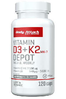 Body Attack Vitamin D3 + K2 Depot - 120 Kapseln 
