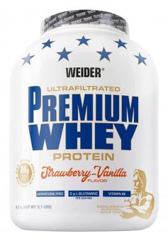 Weider -  Premium Whey Protein - 2300 g Strawberry Vanilla